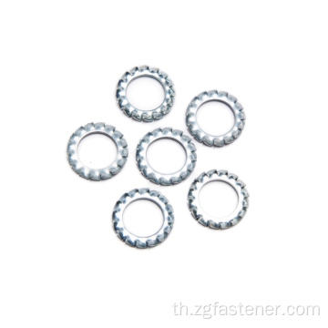 ชุบสังกะสี DIN6797 Internal Teeth Washers Serrated Lock Lock